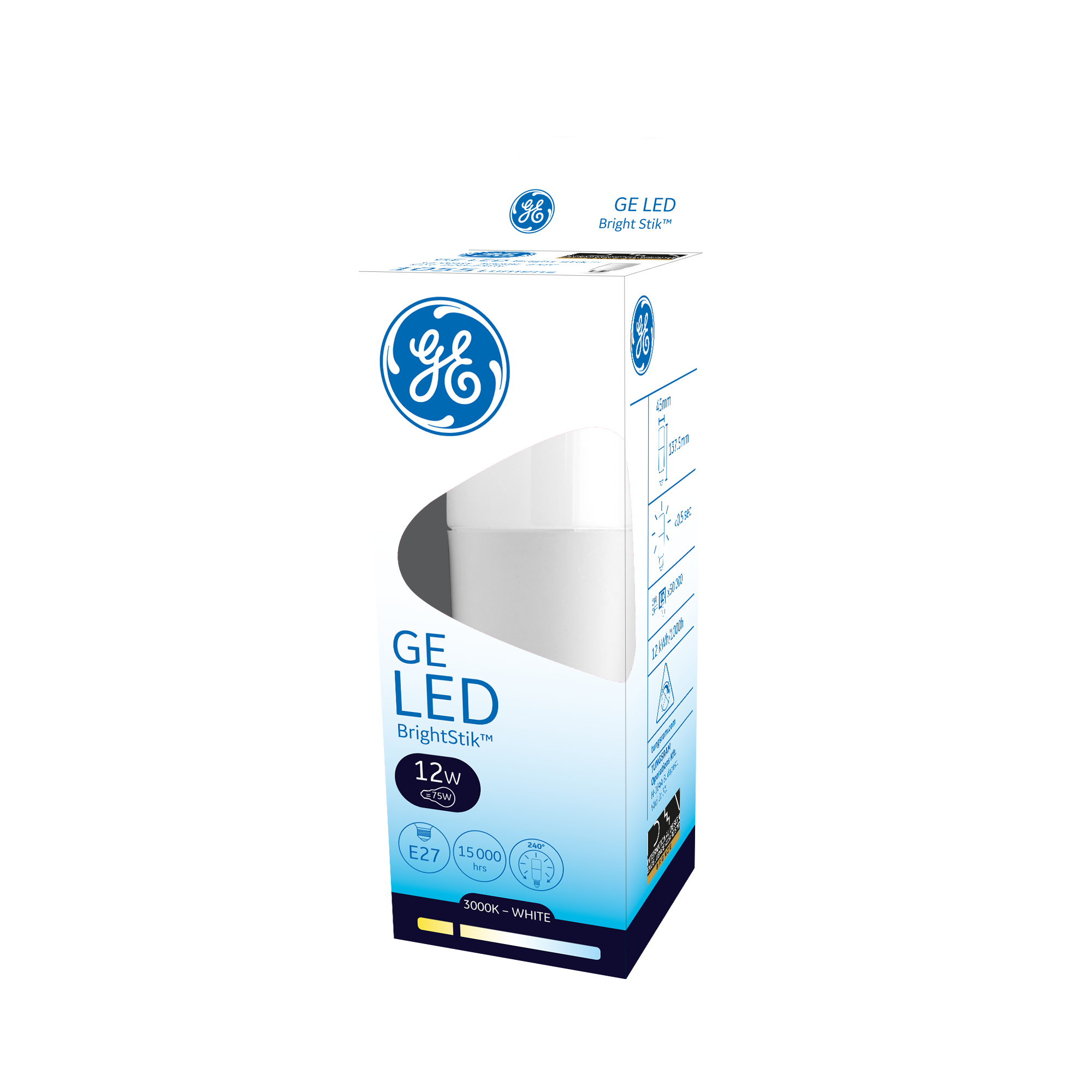Слика од продуктот GE Lighting LED BRIGHT STIK 12W 840 E27